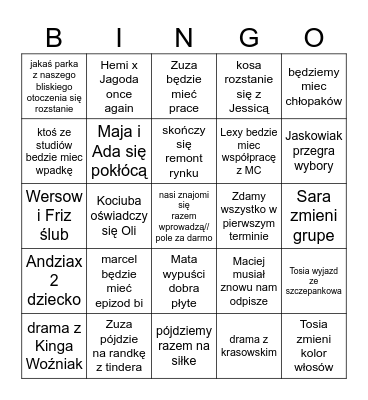 BINGO 2024 Bingo Card