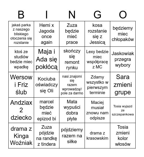 BINGO 2024 Bingo Card