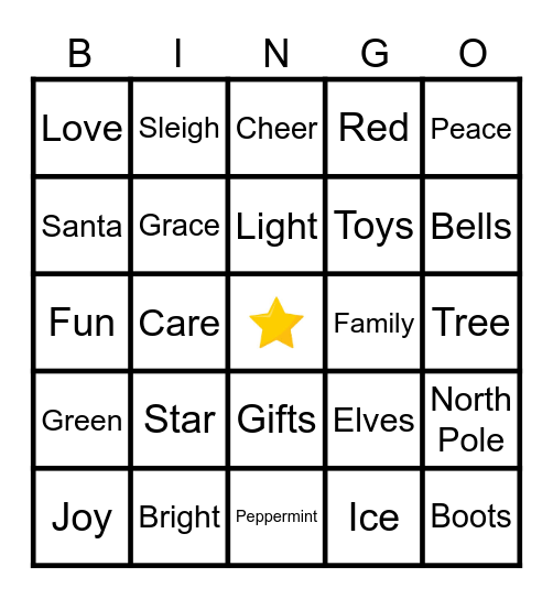 Holiday Bingo Card