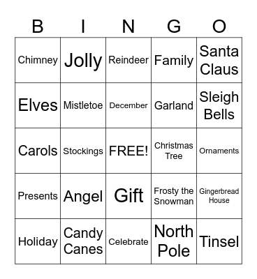 CHRISTMAS BINGO Card