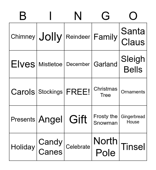 CHRISTMAS BINGO Card