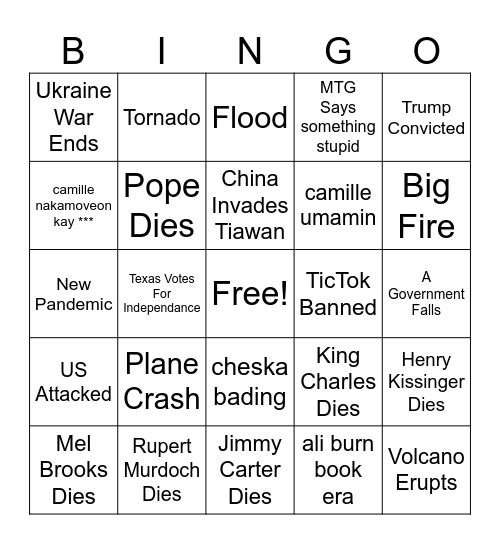 2024 Bingo Card