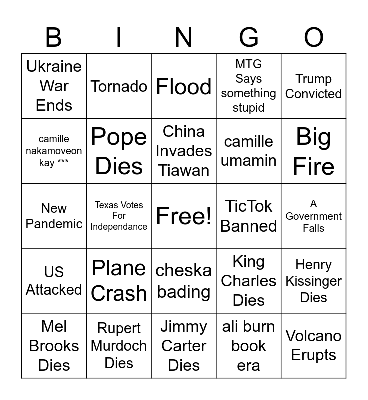 2024 Bingo Card   2024 