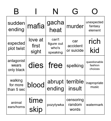 gacha bingo Card