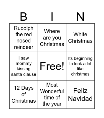 Christmas Bingo Card