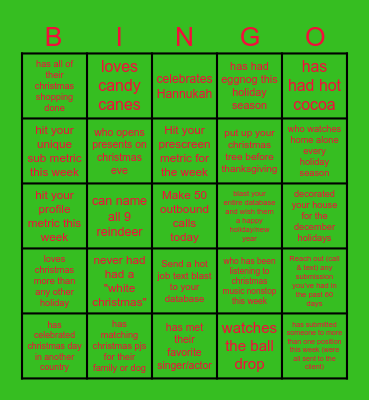 HOLIDAY BINGO Card