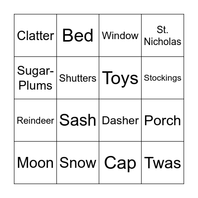 FSPC Holiday Story Bingo Card