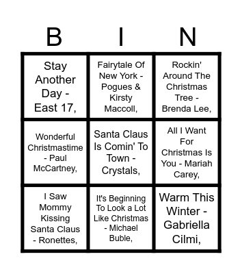 Heart Christmas Bingo Card