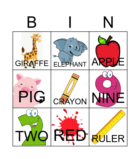 KIDS :) Bingo Card