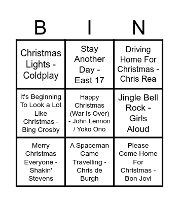 Heart Christmas Bingo Card