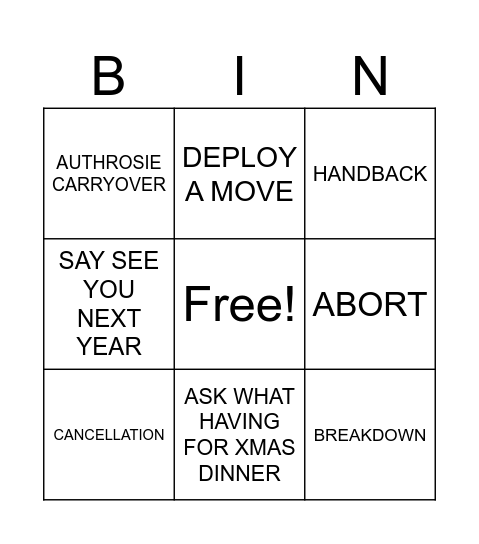 XMAS BINGO Card