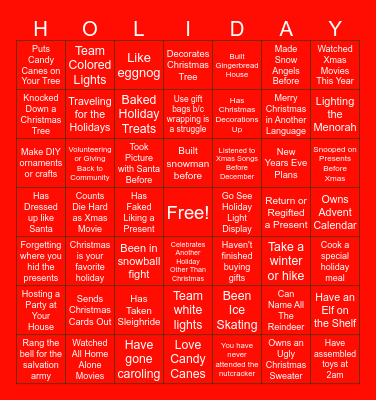 Customer Success Holiday FUN Bingo Card