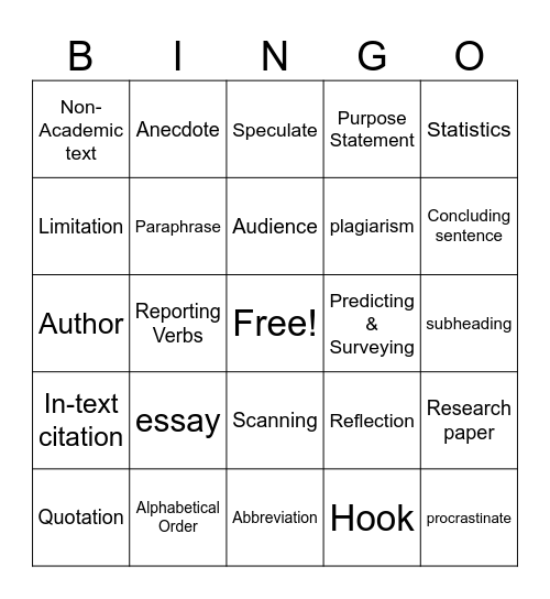 Commerce Christmas Bingo Card