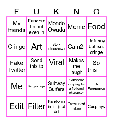 Tickle Tock Bingo Card