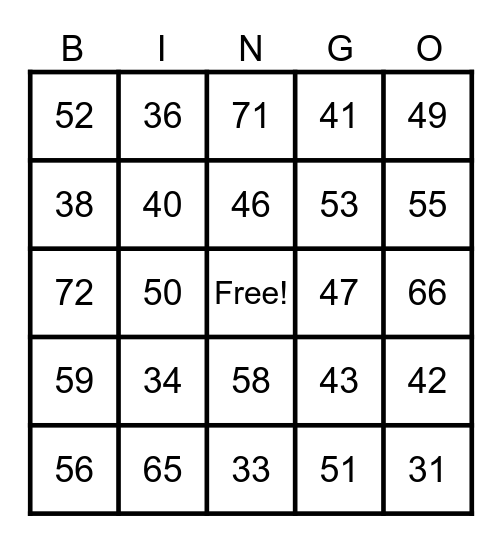 Prajapati Party Bingo Card