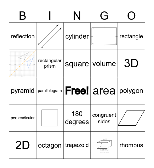 Math Shapes and Geometry Bingo Card