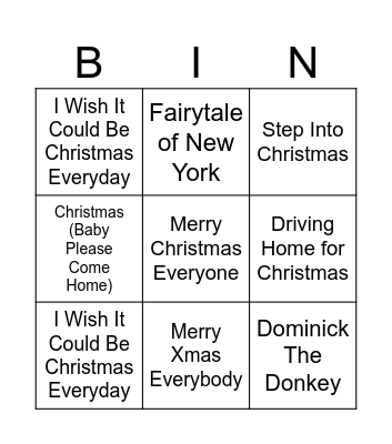 Xmas Bingo Card