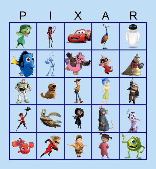 Disney/Pixar BINGO! Bingo Card