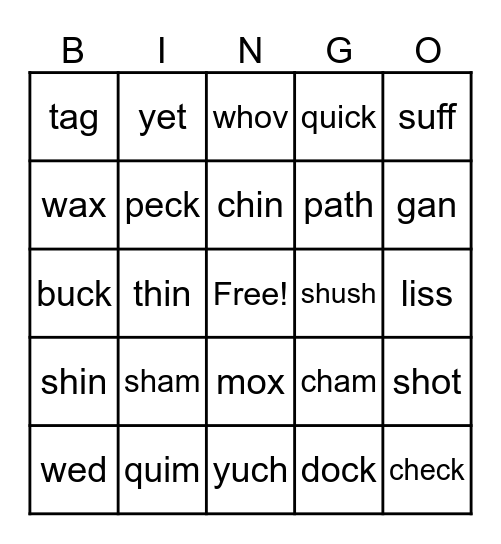 Level 2 Bingo Card