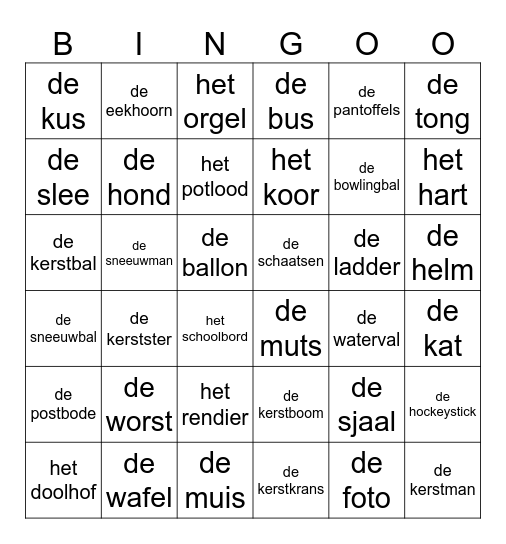 The Grinch Bingo Card