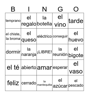 BSB 1 Lección 1 (A) Bingo Card