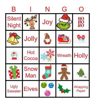 my Holiday Bingo Card