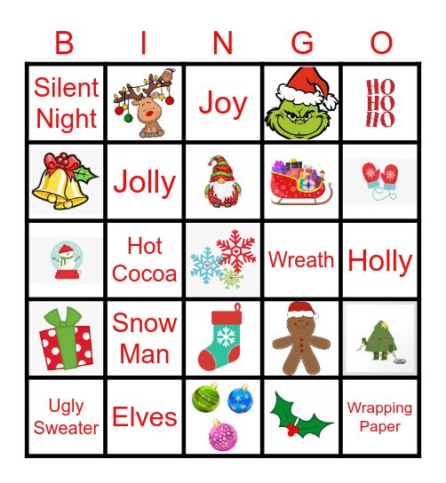 my Holiday Bingo Card