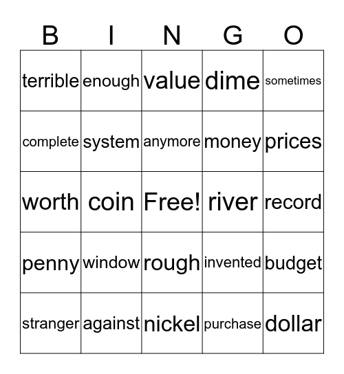 Spelling Words U6W4 Bingo Card