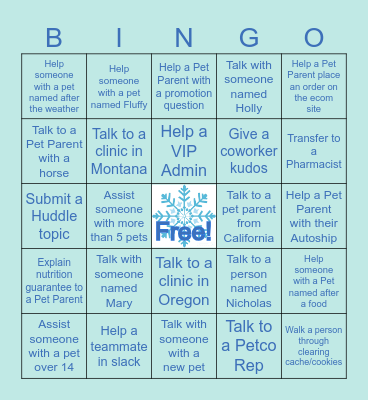 Holiday Bingo Card