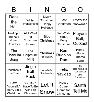 VOBINGO- OF COURSE ITS HOLIDAY MUSIC Bingo Card