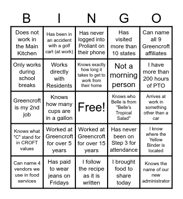2024 Culinary Christmas BINGO Card
