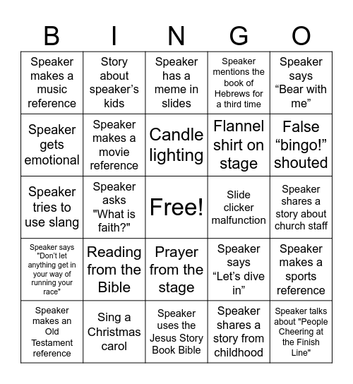 FCC Christmas Bingo Card