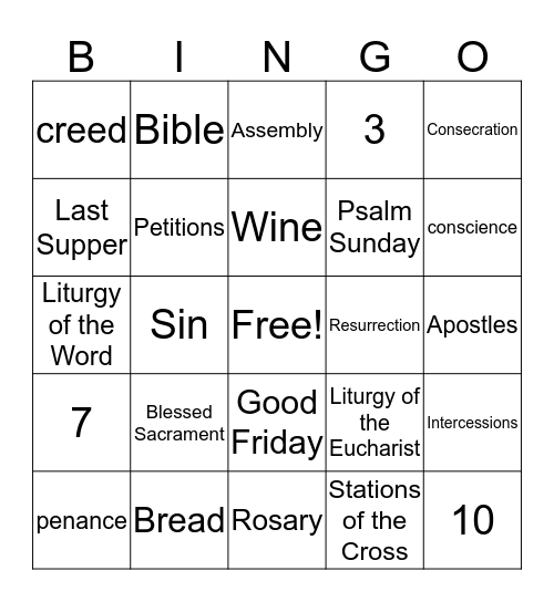Our Special Vocabulary Bingo Card