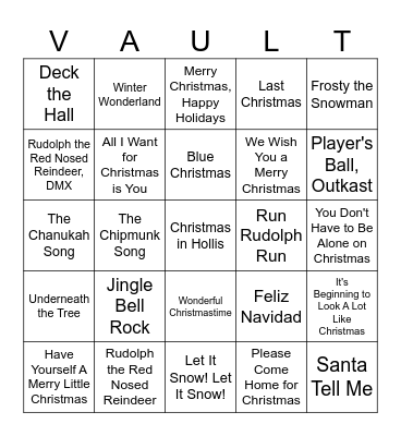 VOBingo- OF COURSE ITS HOLIDAY MUSIC Bingo Card