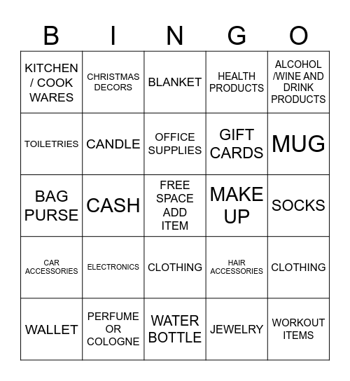 FAMILY CHRISTMAS BINGO 2023 Bingo Card