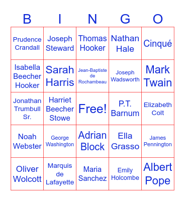 Connecticut's Old State House Bingo! Bingo Card