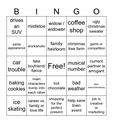 Terrible Xmas Movie BINGO Card