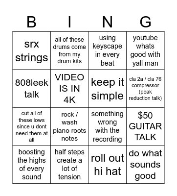 dirkey tutorial Bingo Card