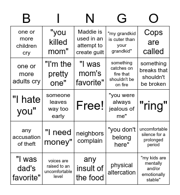 Christmas 2023 Bingo Card