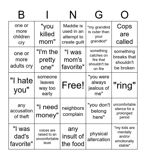 Christmas 2023 Bingo Card