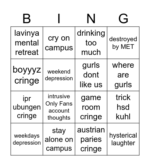 Hagenberg experience recap Bingo Card