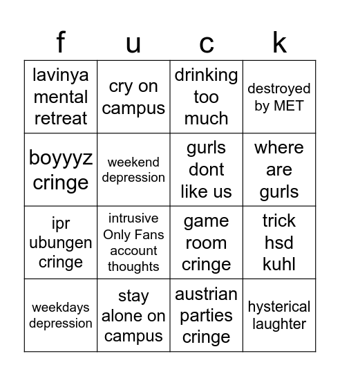 Hagenberg experience recap Bingo Card