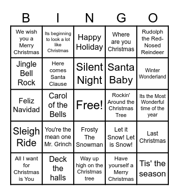 Christmas Bingo Card