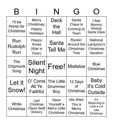 Christmas Jukebox🎄 Bingo Card