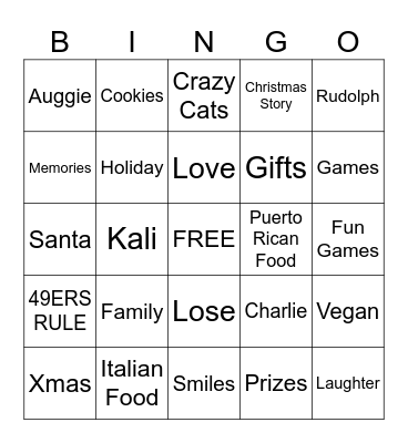 Rodriguez-Rini Christmas Bingo Card