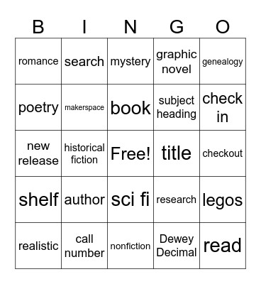 Library Bingo Card