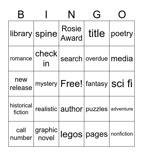 Library Bingo Card