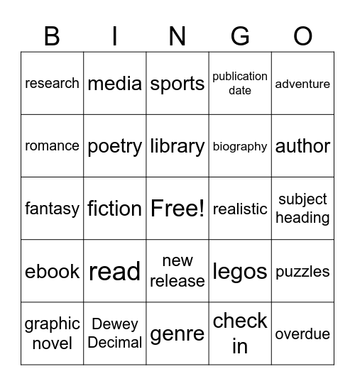 Library Bingo Card