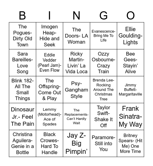 Radio Bingo December Birthdays Bingo Card