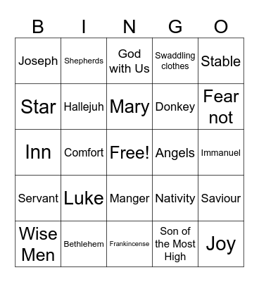 Christmas Bingo Card